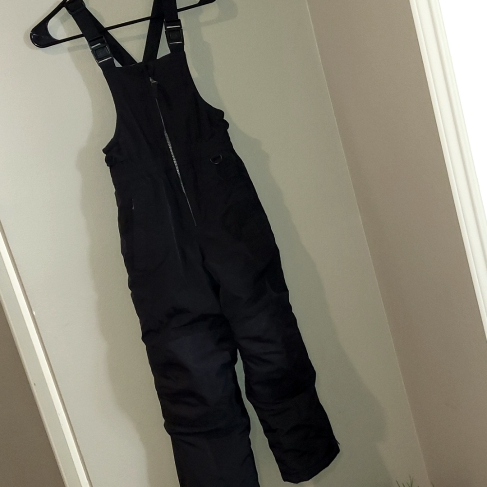 Lands End Kids Squall Waterproof Iron Knee Bib Snow Pants Black 8